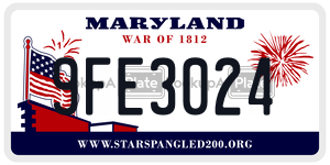 9FE3024 license plate in Maryland
