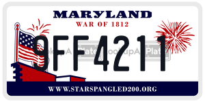 9FF4211 license plate in Maryland