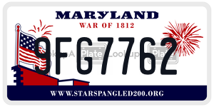 9FG7762 license plate in Maryland