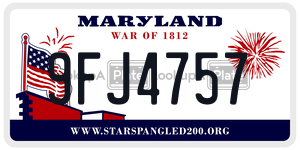 9FJ4757  license plate in MD