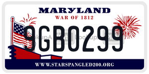 9GB0299 license plate in Maryland
