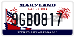 9GB0817 license plate in Maryland
