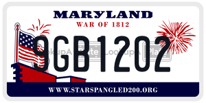 9GB1202  license plate in MD
