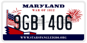 9GB1406 license plate in Maryland