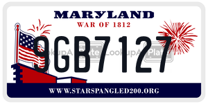 9GB7127 license plate in Maryland
