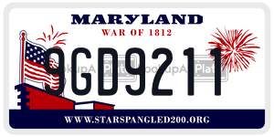 9GD9211 license plate in Maryland
