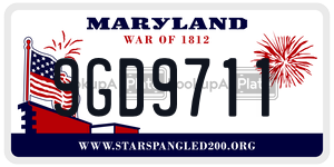 9GD9711 license plate in Maryland