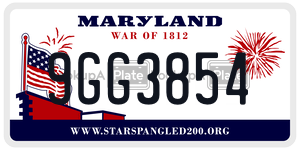 9GG3854  license plate in MD
