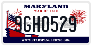 9GH0529 license plate in Maryland