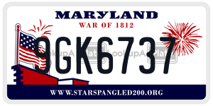9GK6737 license plate in Maryland