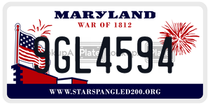 9GL4594 license plate in Maryland