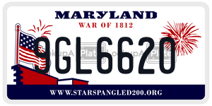 9GL6620 license plate in Maryland