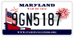 9GN5187  license plate in MD