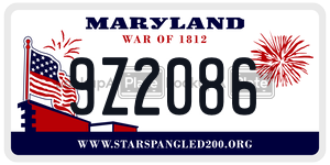 9Z2086  license plate in MD