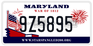 9Z5895 license plate in Maryland