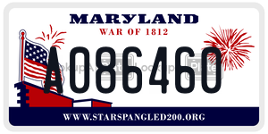 A086460 license plate in Maryland