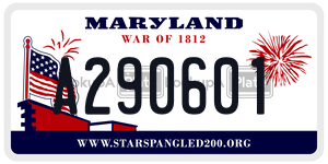 A290601 license plate in Maryland