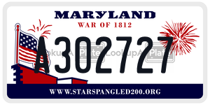 A302727 license plate in Maryland
