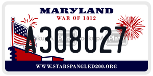 A308027  license plate in MD