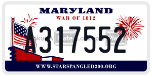 A317552 license plate in Maryland