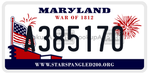 A385170 license plate in Maryland