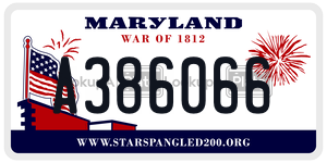 A386066 license plate in Maryland