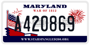 A420869  license plate in MD