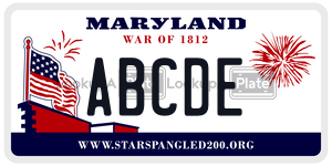 ABCDE license plate in Maryland
