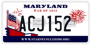 ACJ152 license plate in Maryland