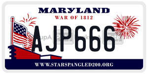 AJP666  license plate in MD