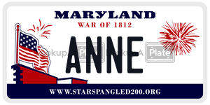 ANNE  license plate in MD