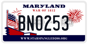 BN0253 license plate in Maryland