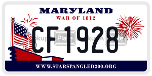CF1928  license plate in MD