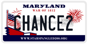 CHANCE2 license plate in Maryland