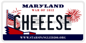 CHEEESE license plate in Maryland