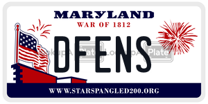 DFENS license plate in Maryland