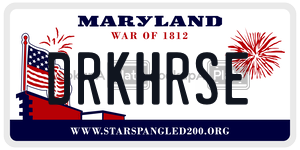 DRKHRSE license plate in Maryland