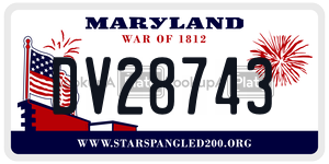 DV28743 license plate in Maryland