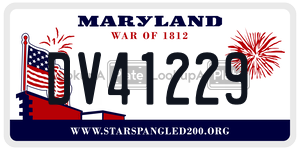 DV41229  license plate in MD