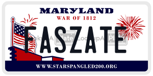 FASZATE license plate in Maryland