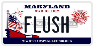 FLUSH license plate in Maryland