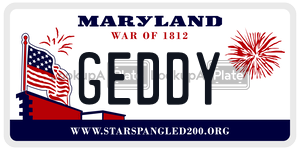GEDDY  license plate in MD