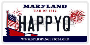 HAPPYQ license plate in Maryland