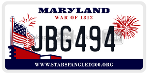 JBG494  license plate in MD