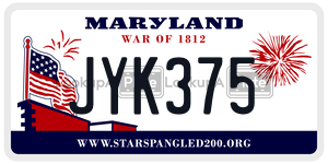 JYK375 license plate in Maryland