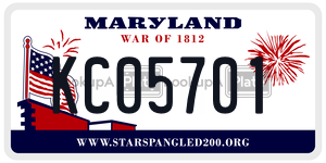 KC05701 license plate in Maryland
