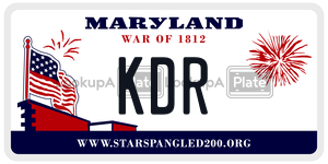 KDR license plate in Maryland
