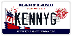 KENNYG license plate in Maryland