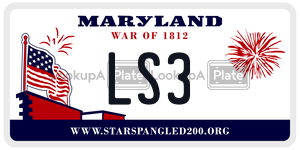 LS3 license plate in Maryland