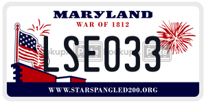 LSE033 license plate in Maryland